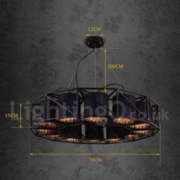 Designer Touch Decorative Industrial Style Steel Lighting Store Pendant Chandelier Light