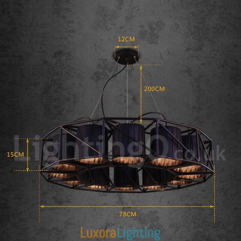 Designer Touch Decorative Industrial Style Steel Lighting Store Pendant Chandelier Light