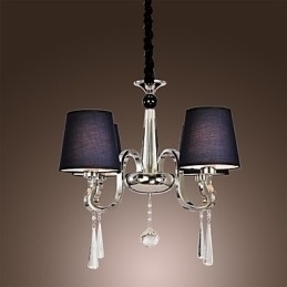 Designer Touch Decorative Vintage Chandelier 4 Light Classic Fabric Metal Painting