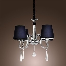 Designer Touch Decorative Vintage Chandelier 4 Light Classic Fabric Metal Painting