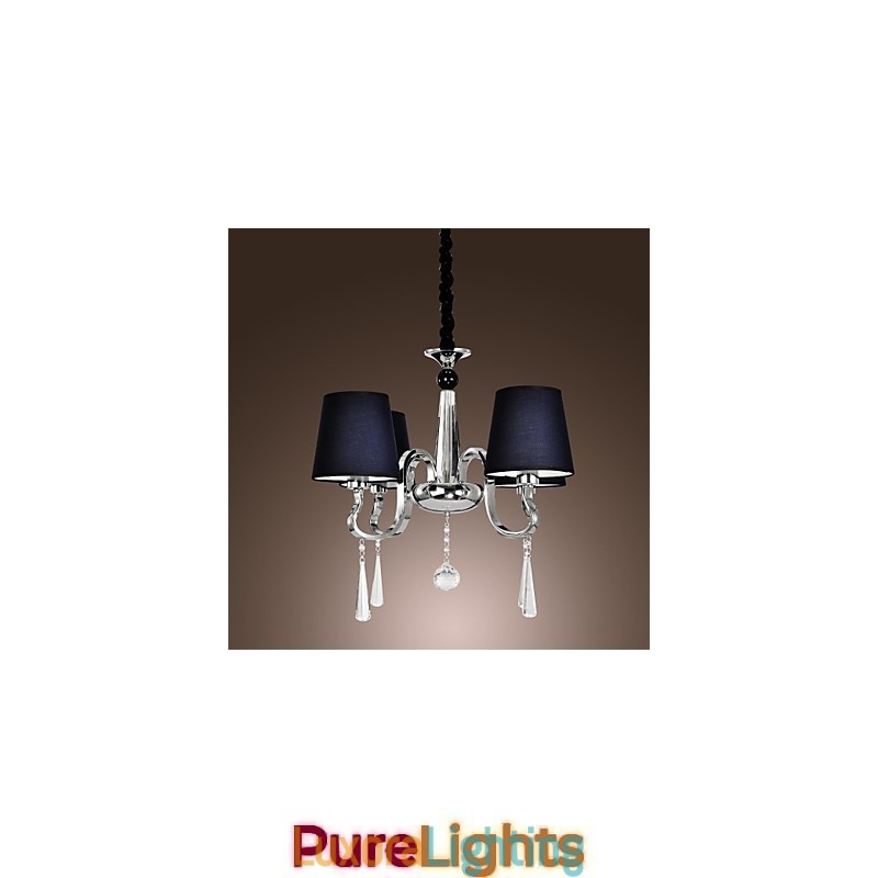 Designer Touch Decorative Vintage Chandelier 4 Light Classic Fabric Metal Painting