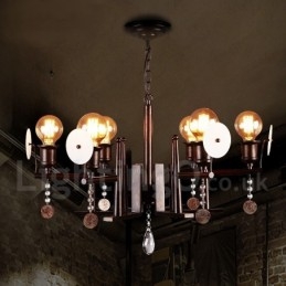 Designer Touch Decorative Industrial Style Steel Acrylic Crystal Lighting Store Pendant Chandelier Light