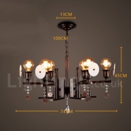 Designer Touch Decorative Industrial Style Steel Acrylic Crystal Lighting Store Pendant Chandelier Light