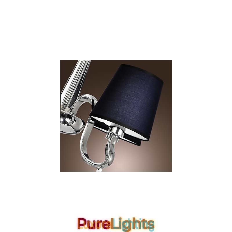 Designer Touch Decorative Vintage Chandelier 4 Light Classic Fabric Metal Painting