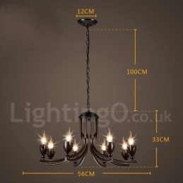 Designer Touch Decorative Industrial Style Steel Lighting Store Pendant Chandelier Light