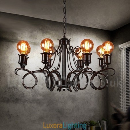 Designer Touch Decorative Industrial Style Steel Lighting Store Pendant Chandelier Light