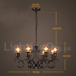Designer Touch Decorative Industrial Style Steel Lighting Store Pendant Chandelier Light