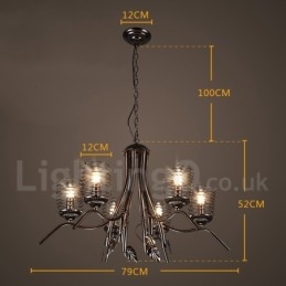 Designer Touch Decorative Industrial Style Steel Lighting Store Pendant Chandelier Light