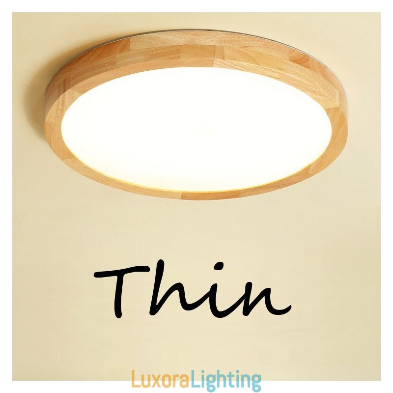 Designer Touch Decorative Ultra thin Round Wood Ceiling Lamp Solid Wood Acrylic Ceiling Lamp Nordic Lights