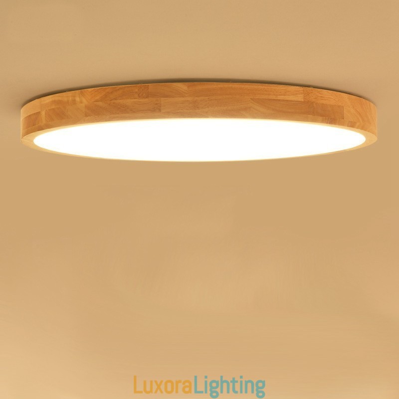 Designer Touch Decorative Ultra thin Round Wood Ceiling Lamp Solid Wood Acrylic Ceiling Lamp Nordic Lights