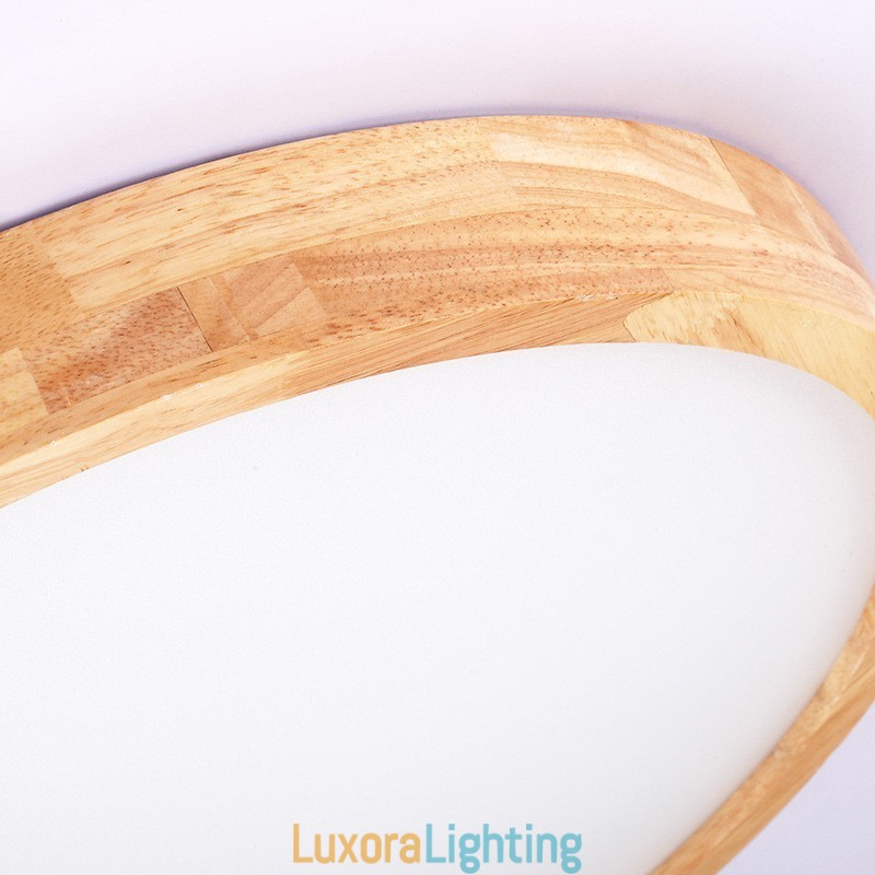 Designer Touch Decorative Ultra thin Round Wood Ceiling Lamp Solid Wood Acrylic Ceiling Lamp Nordic Lights