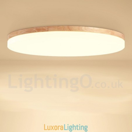 Designer Touch Decorative Nordic Round Ceiling Lamp Simple Modern Solid Wood Lamp Ultra thin Ceiling Lamp
