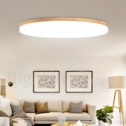 Designer Touch Decorative Nordic Round Ceiling Lamp Simple Modern Solid Wood Lamp Ultra thin Ceiling Lamp