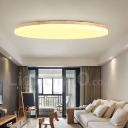 Designer Touch Decorative Nordic Round Ceiling Lamp Simple Modern Solid Wood Lamp Ultra thin Ceiling Lamp