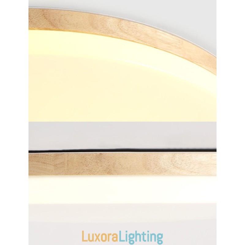 Designer Touch Decorative Nordic Round Ceiling Lamp Simple Modern Solid Wood Lamp Ultra thin Ceiling Lamp