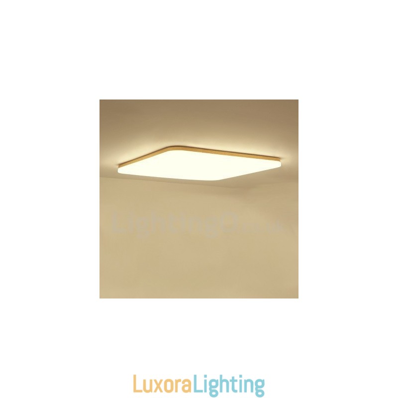 Designer Touch Decorative Ultra thin Square Solid Wood Acrylic Ceiling Lamp