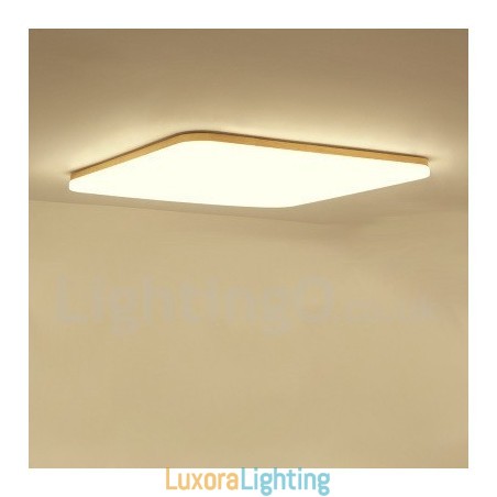 Designer Touch Decorative Ultra thin Square Solid Wood Acrylic Ceiling Lamp