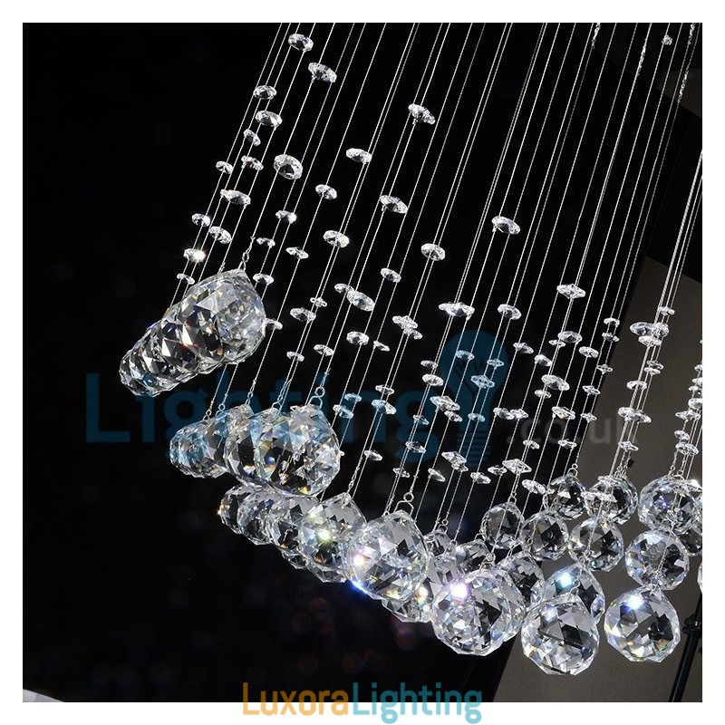 Designer Touch Decorative Modern Contemporary Chandelier Flush mount Pendant Fixture Crystal Rain Drop Light