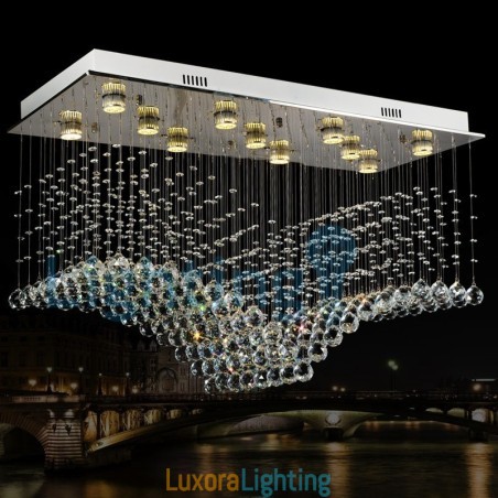 Designer Touch Decorative Modern Contemporary Chandelier Flush mount Pendant Fixture Crystal Rain Drop Light