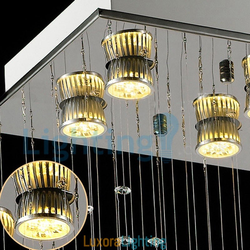Designer Touch Decorative Modern Contemporary Chandelier Flush mount Pendant Fixture Crystal Rain Drop Light