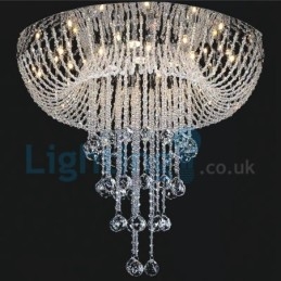 Designer Touch Decorative Modern Contemporary Chandelier Flush mount Pendant Fixture Crystal Rain Drop Light