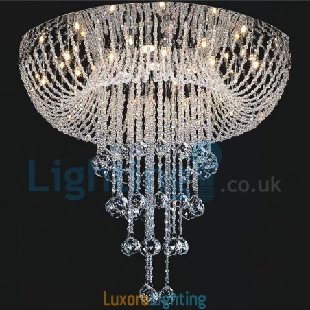Designer Touch Decorative Modern Contemporary Chandelier Flush mount Pendant Fixture Crystal Rain Drop Light