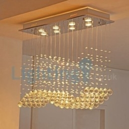 Designer Touch Decorative Modern Contemporary Chandelier Flush mount Pendant Fixture Crystal Rain Drop Light