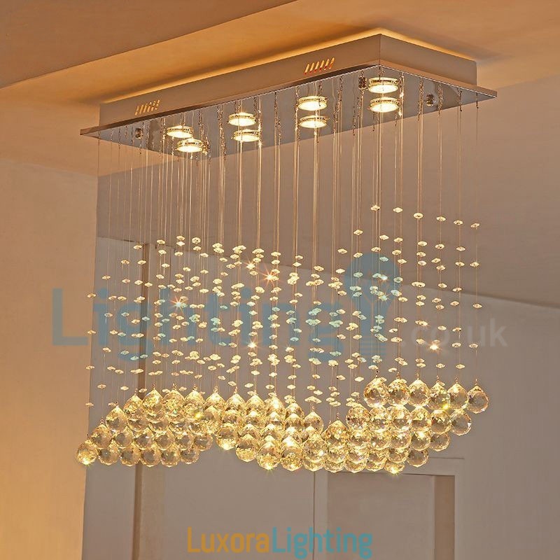 Designer Touch Decorative Modern Contemporary Chandelier Flush mount Pendant Fixture Crystal Rain Drop Light
