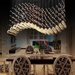 Designer Touch Decorative Modern Contemporary Chandelier Flush mount Pendant Fixture Crystal Rain Drop Light