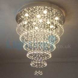 Designer Touch Decorative Modern Contemporary Chandelier Flush mount Pendant Fixture Crystal Rain Drop Light