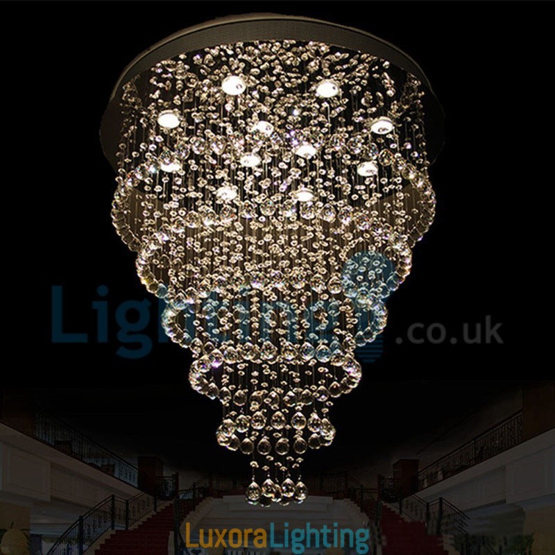 Designer Touch Decorative Modern Contemporary Chandelier Flush mount Pendant Fixture Crystal Rain Drop Light
