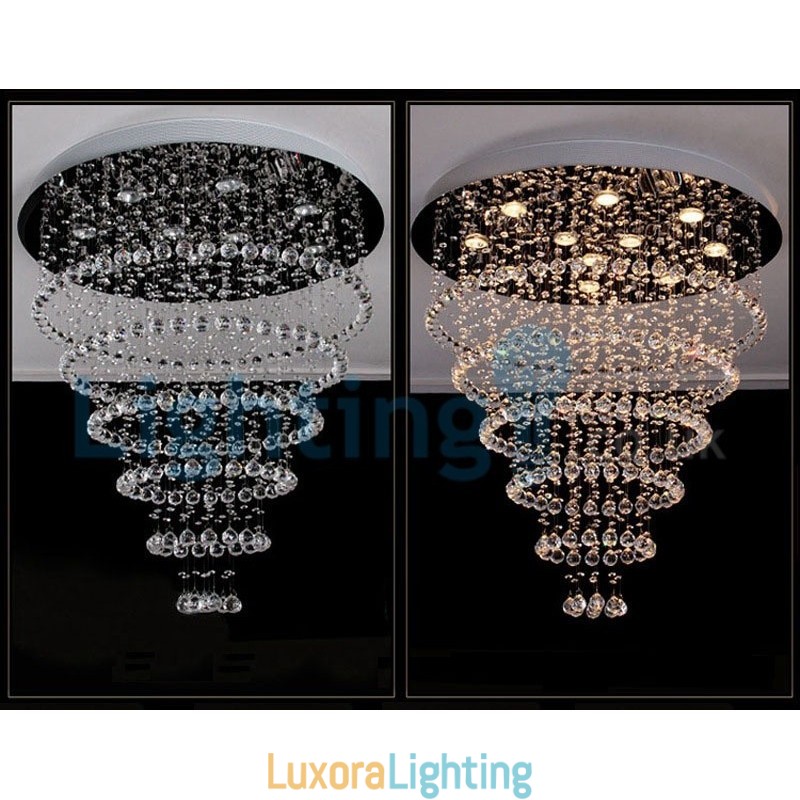 Designer Touch Decorative Modern Contemporary Chandelier Flush mount Pendant Fixture Crystal Rain Drop Light