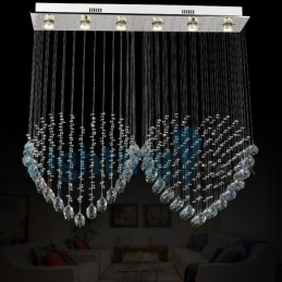 Designer Touch Decorative Modern Contemporary Chandelier Flush mount Pendant Fixture Crystal Rain Drop Light
