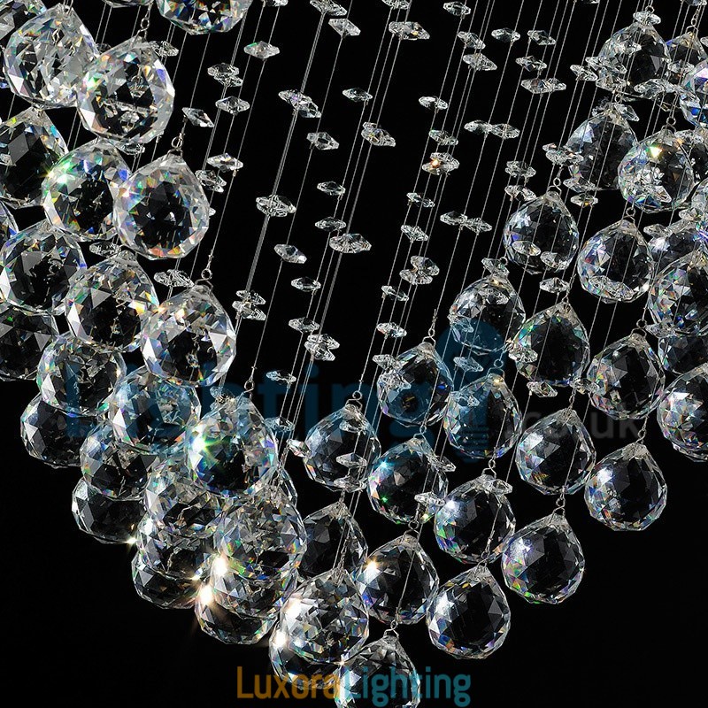 Designer Touch Decorative Modern Contemporary Chandelier Flush mount Pendant Fixture Crystal Rain Drop Light