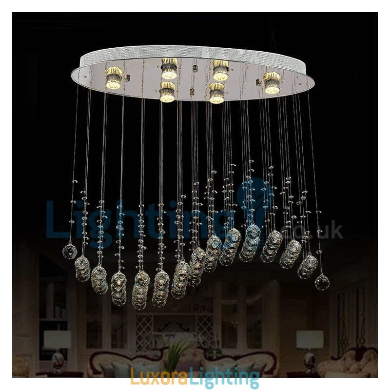 Designer Touch Decorative Modern Contemporary Chandelier Flush mount Pendant Fixture Crystal Rain Drop Light