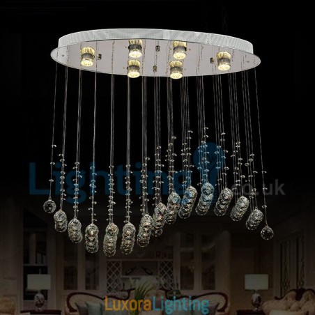 Designer Touch Decorative Modern Contemporary Chandelier Flush mount Pendant Fixture Crystal Rain Drop Light