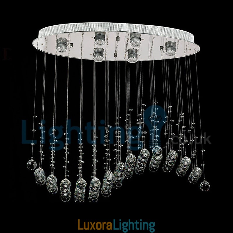 Designer Touch Decorative Modern Contemporary Chandelier Flush mount Pendant Fixture Crystal Rain Drop Light