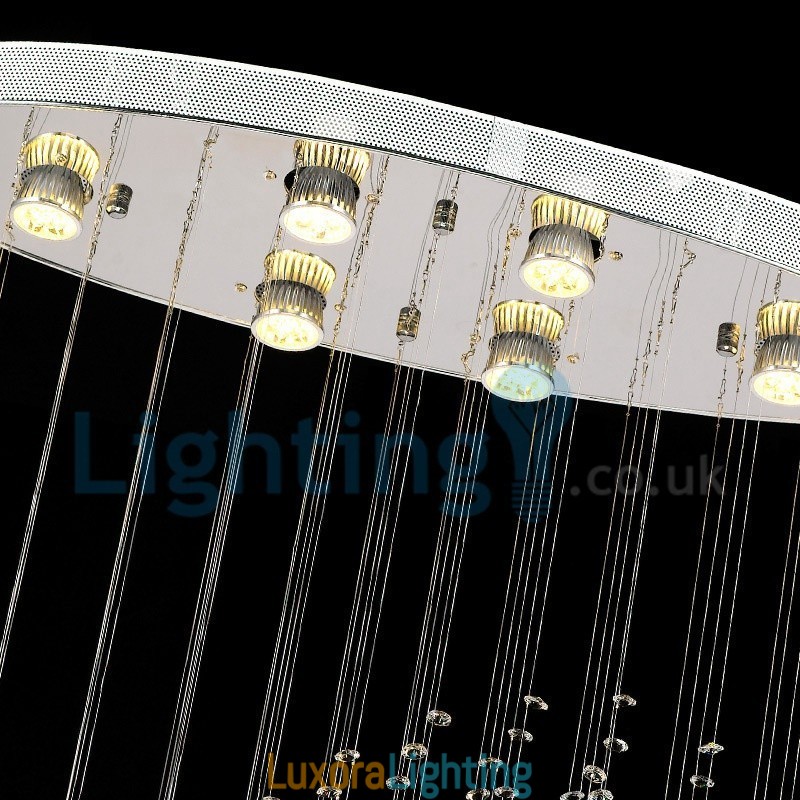 Designer Touch Decorative Modern Contemporary Chandelier Flush mount Pendant Fixture Crystal Rain Drop Light