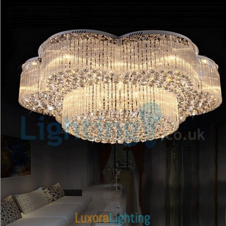 Designer Touch Decorative Modern Contemporary Chandelier Flush mount Pendant Fixture Crystal Rain Drop Light