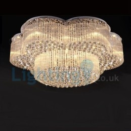 Designer Touch Decorative Modern Contemporary Chandelier Flush mount Pendant Fixture Crystal Rain Drop Light