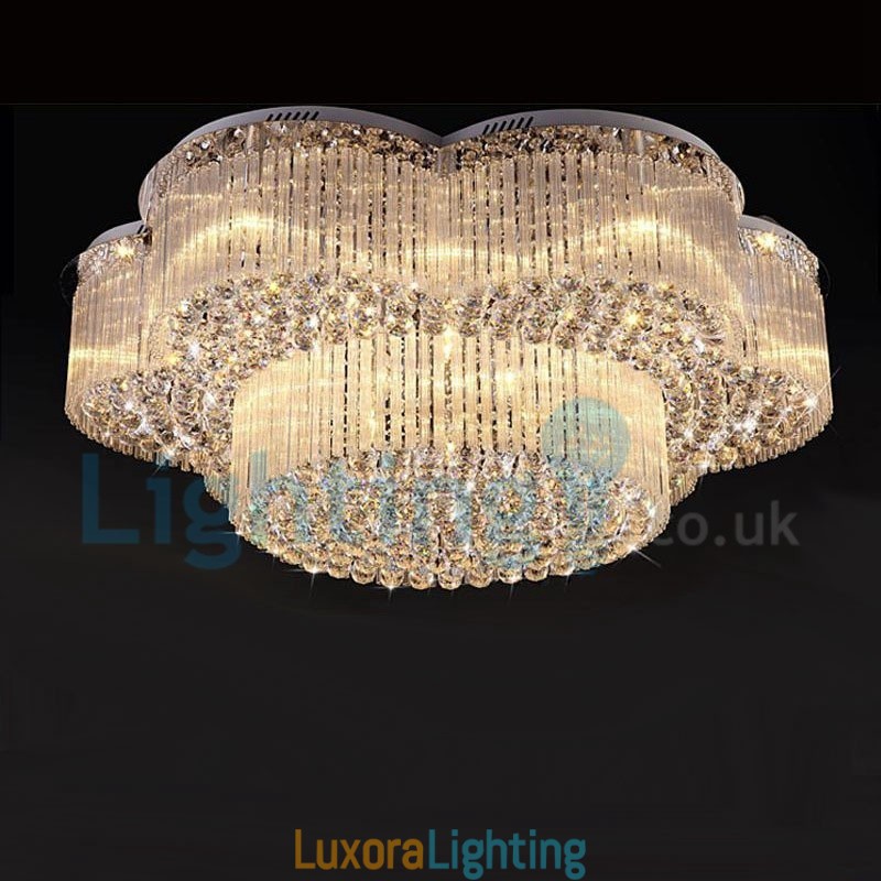 Designer Touch Decorative Modern Contemporary Chandelier Flush mount Pendant Fixture Crystal Rain Drop Light