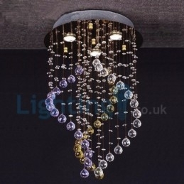 Designer Touch Decorative Modern Contemporary Chandelier Flush mount Pendant Fixture Crystal Rain Drop Light