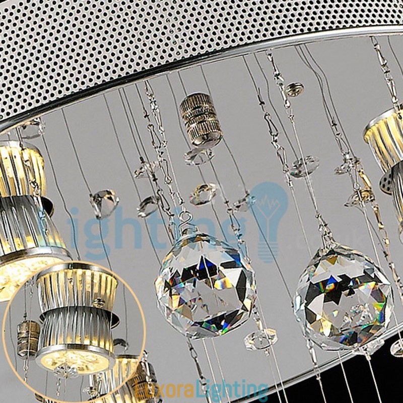 Designer Touch Decorative Modern Contemporary Chandelier Flush mount Pendant Fixture Crystal Rain Drop Light