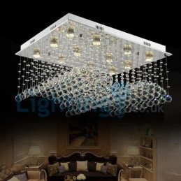 Designer Touch Decorative Modern Contemporary Chandelier Flush mount Pendant Fixture Crystal Rain Drop Light