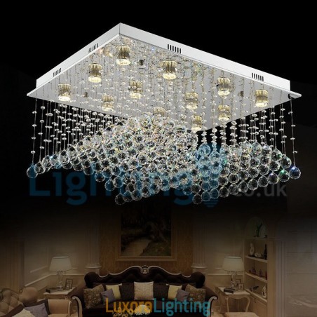 Designer Touch Decorative Modern Contemporary Chandelier Flush mount Pendant Fixture Crystal Rain Drop Light