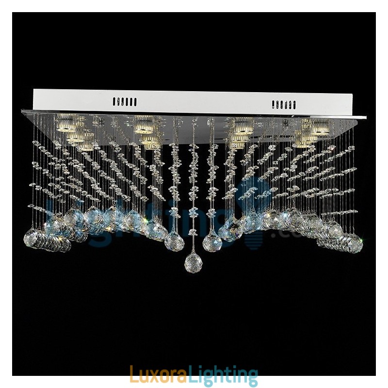 Designer Touch Decorative Modern Contemporary Chandelier Flush mount Pendant Fixture Crystal Rain Drop Light