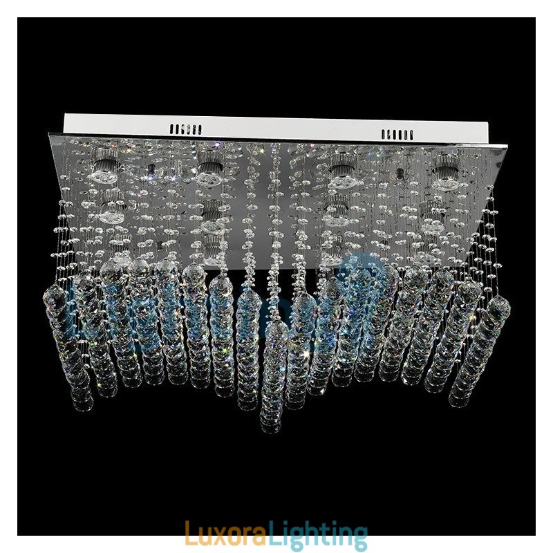 Designer Touch Decorative Modern Contemporary Chandelier Flush mount Pendant Fixture Crystal Rain Drop Light