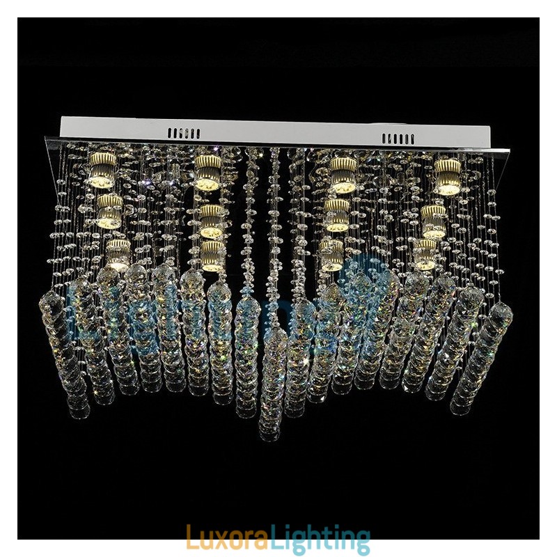 Designer Touch Decorative Modern Contemporary Chandelier Flush mount Pendant Fixture Crystal Rain Drop Light