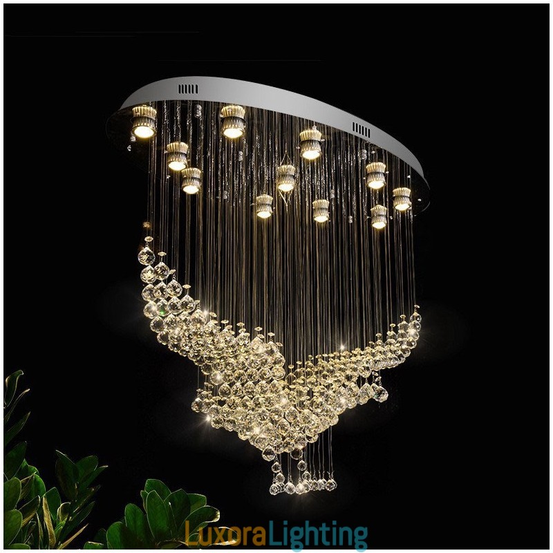 Designer Touch Decorative Modern Contemporary Chandelier Flush mount Pendant Fixture Crystal Rain Drop Light