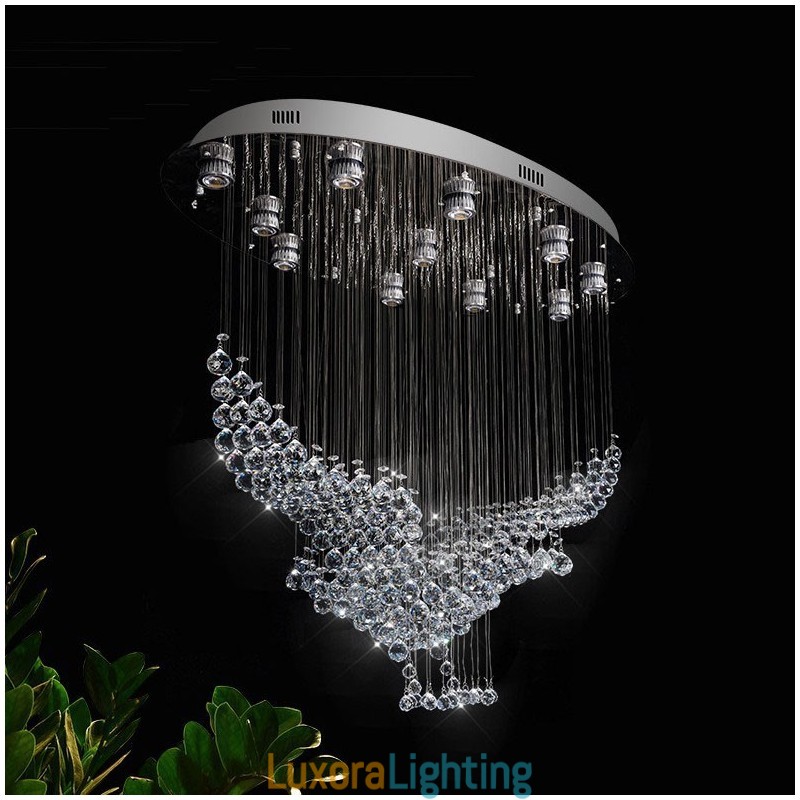 Designer Touch Decorative Modern Contemporary Chandelier Flush mount Pendant Fixture Crystal Rain Drop Light